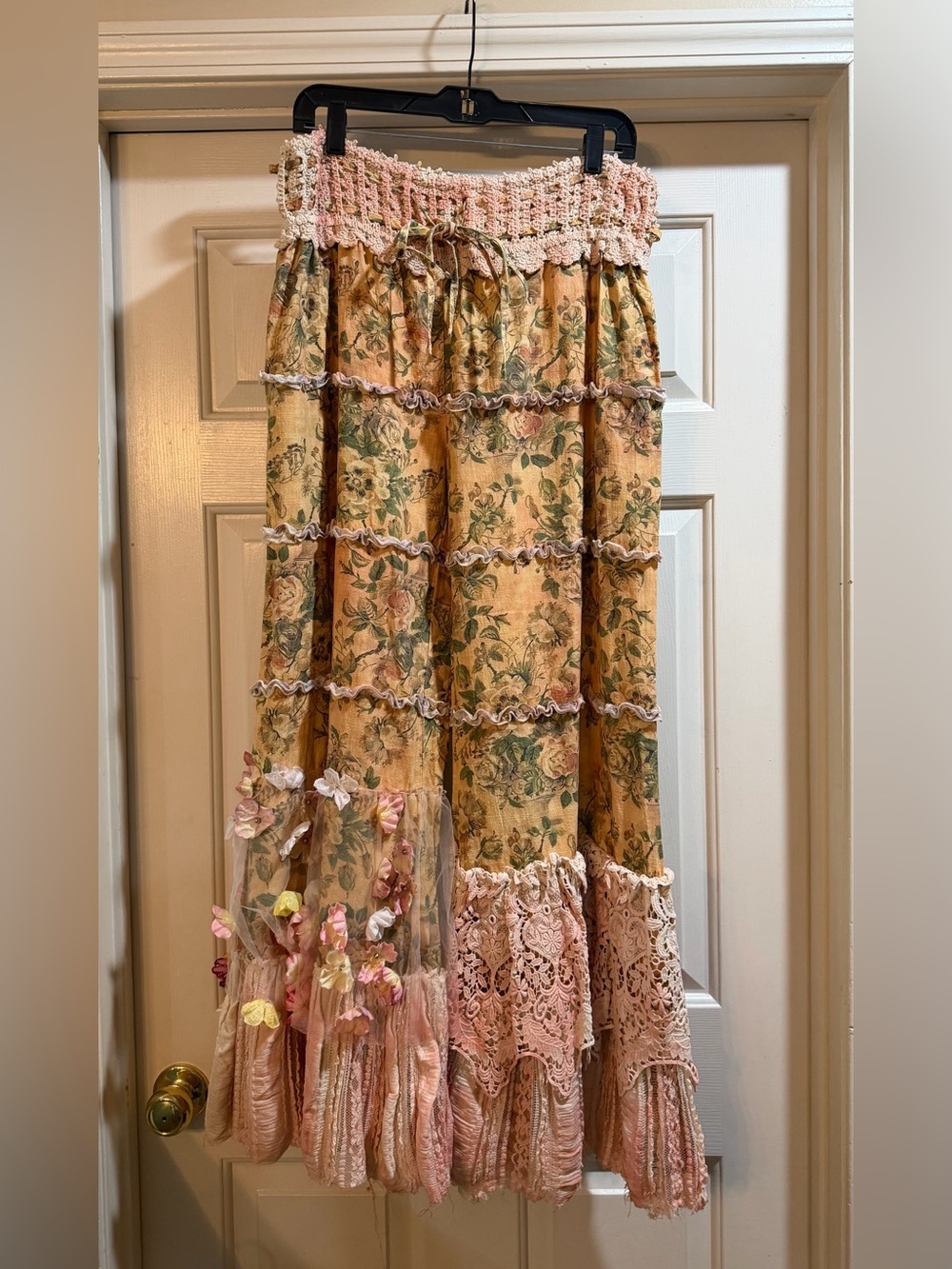 A Rare Bird Boho Floral Tiered Pants Lucy Bloom Rhapsody NWT